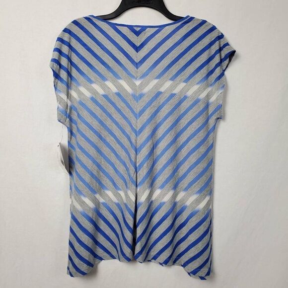Calvin Klein Medium Blue Stripe Top, NWT - Picture 3 of 7